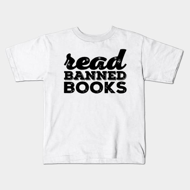 Read Banned Books Kids T-Shirt by ninazivkovicart